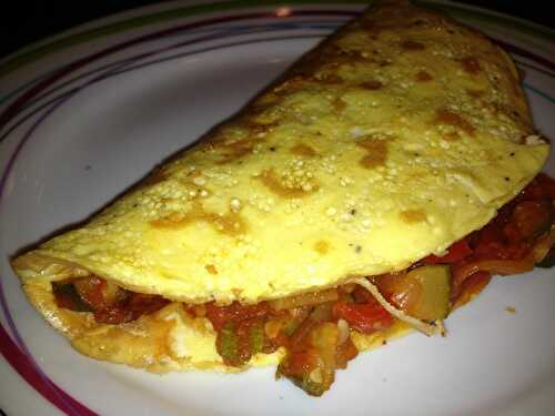 Omelette à la ratatouille et au fromage 2sp