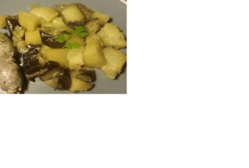 Aubergines et Pommes de terre au Vin Blanc