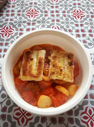 Bâtons surimi,  tomates,  pommes de terre