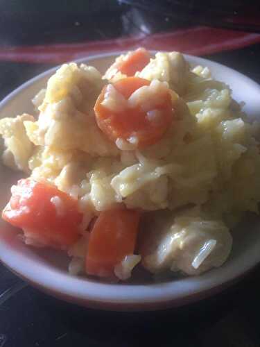 Blanc de poulet au riz/ carottes sauce à l’orange