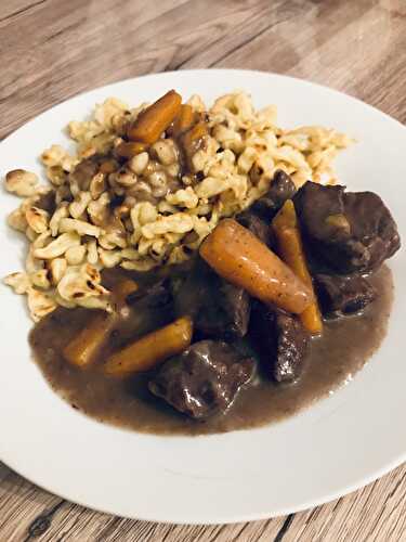 Boeuf Bourguignon et Spaëtzle maison