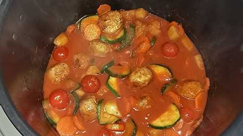 Boulettes de viande à la provençale et ses petits légumes