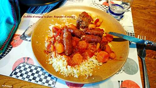 Boulettes et merguez façon basquaise et couscous