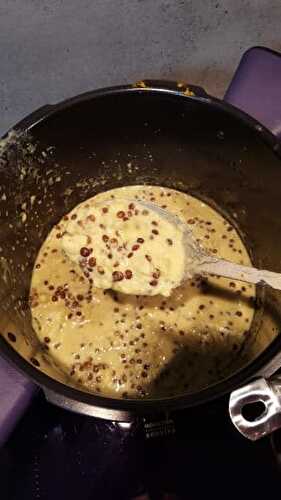 Cabillaud en dal de lentilles accompagné de son lait de coco