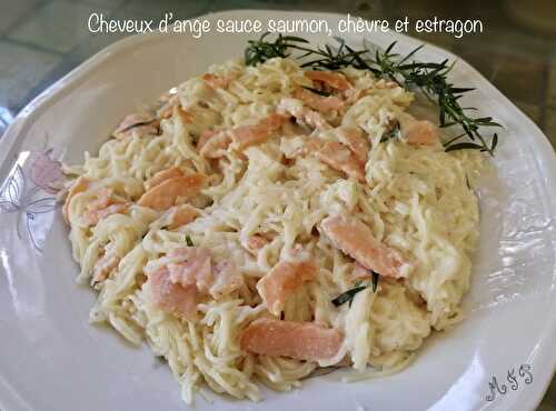 Cheveux d’ange sauce saumon, chèvre et estragon