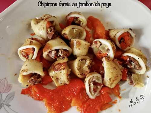 Chipirons farcis au jambon de pays