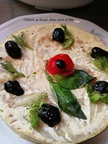 Clafoutis au fenouil, olives noires et feta