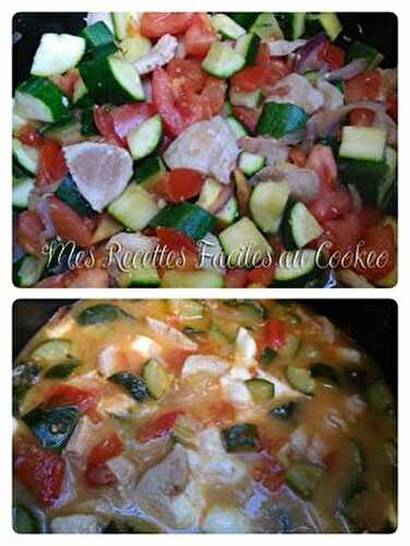 Courgettes tomates poulet mozzarela