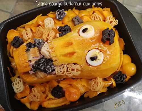 Crâne courge Halloween aux pâtes