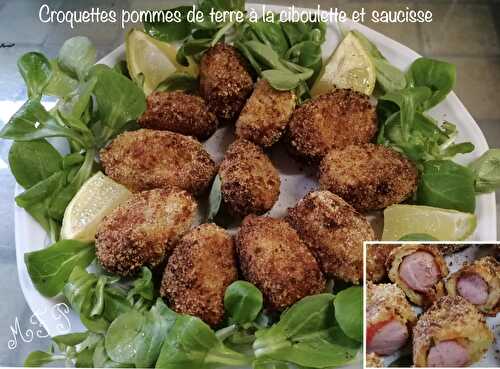 Croquettes pommes de terre à la ciboulette et saucisse