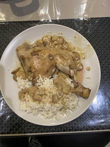 Cuisse de poulet sauce champignon