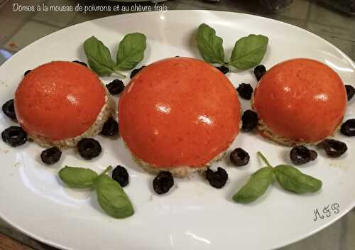 Dômes de mousse de poivron et chèvre frais