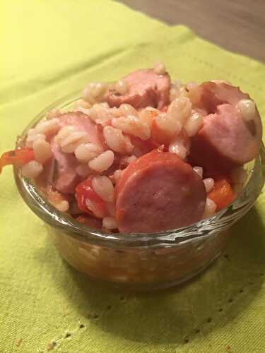 Ebly, tomate saucisse Recette proposée par Élodie Bazoge