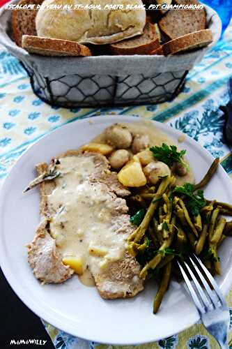 Escalopes de veau au st agur porto blanc pdt champignons