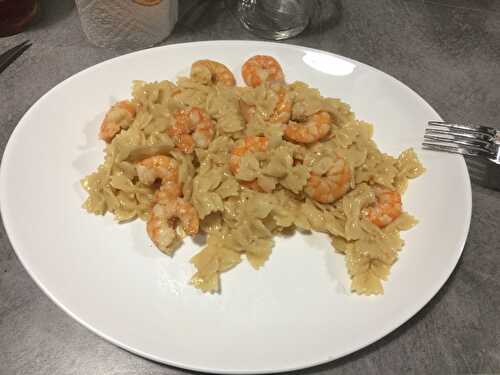 Farfalles aux crevettes sauce soja