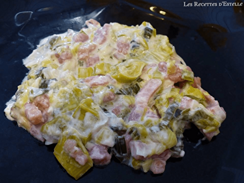 Fondue de Poireaux au kiri et lardons