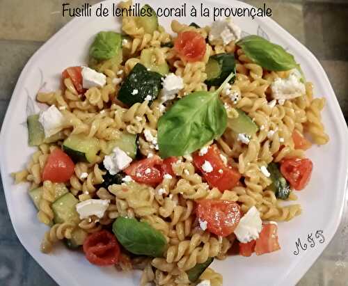 Fusilli de lentilles corail à la provençale