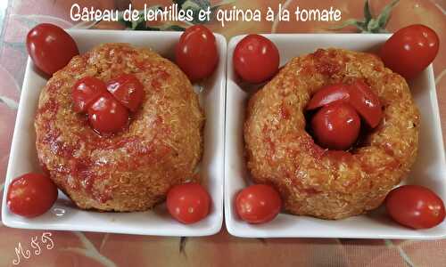 Gâteau de lentilles et quinoa à la tomate