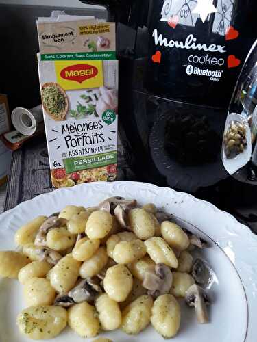 Gnocchis et champignon sauce persillade