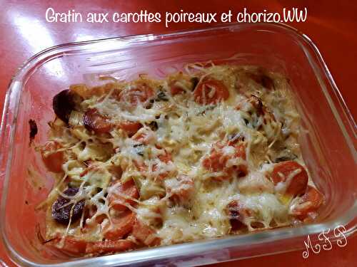 Gratin aux carottes poireaux et chorizo.WW