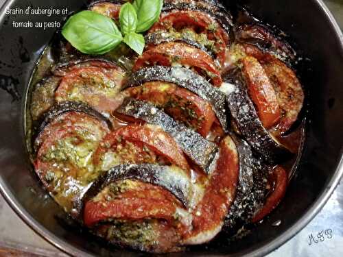 Gratin d’aubergine et de tomate au pesto