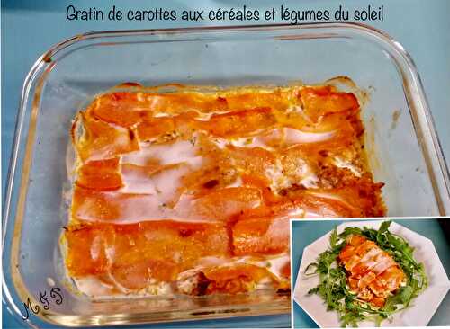 Gratin de carottes aux céréales et légumes du soleil