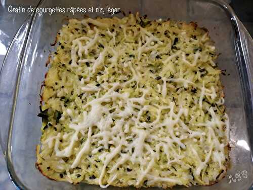 Gratin de courgettes râpées et riz léger