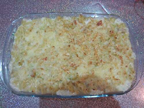 Gratin de pates poulet poireaux