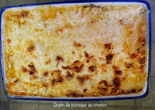 Gratin de poireaux au chorizo