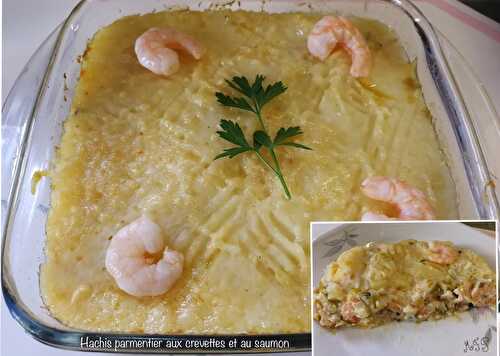 Hachis parmentier aux crevettes et saumon