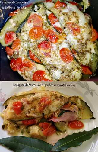 Lasagnes de courgettes au jambon et tomates cerises WW