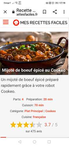 Mijoté de bœuf aux épices