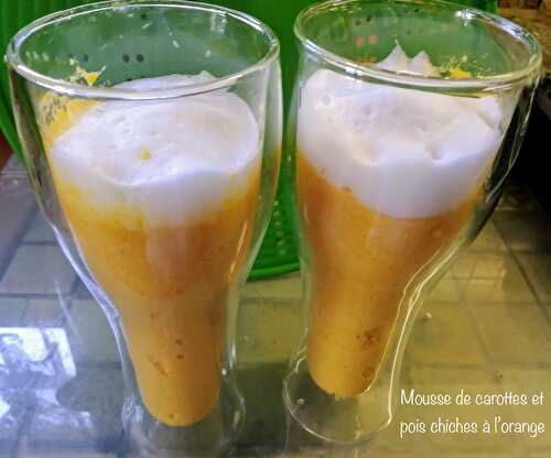 Mousse de carotte et pois chiches à l’orange