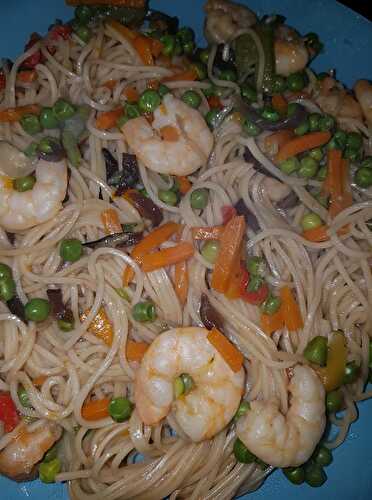 Nouilles chinoises aux crevettes