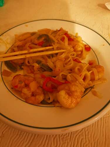 Nouilles chinoises aux crevettes