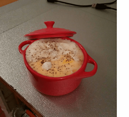 Oeuf cocotte au chèvre