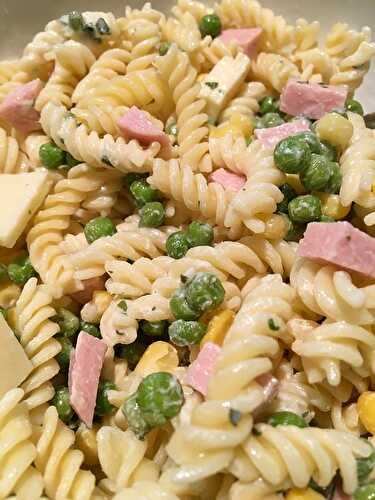 One pasta salade jambon petits pois