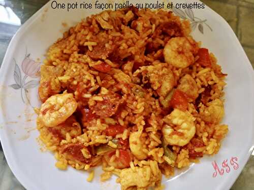 One pot rice façon paella au poulet et crevettes