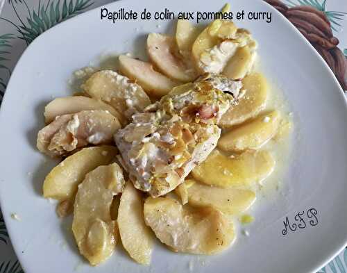 Papillote de colin aux pommes et curry