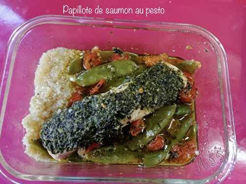 Papillote de saumon au pesto