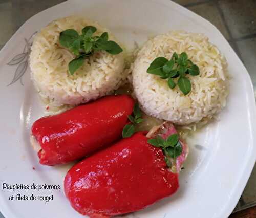 Paupiettes de poivrons rouges et filets de rouget