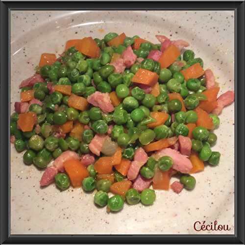 Petits pois carottes et lardons