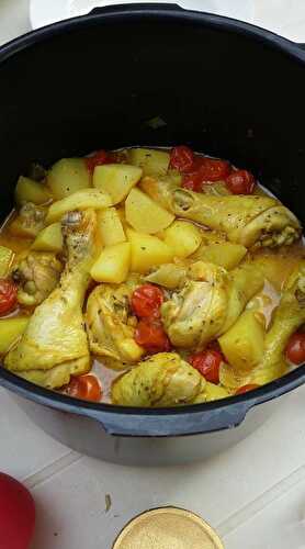 Pilons de poulet aux tomates et pommes de terres