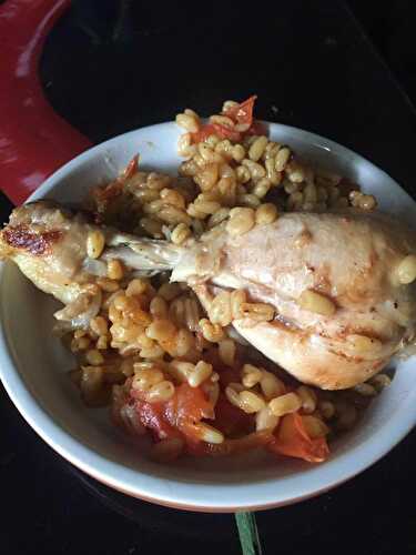 Pilons de poulet , ebly et tomates au Cookeo