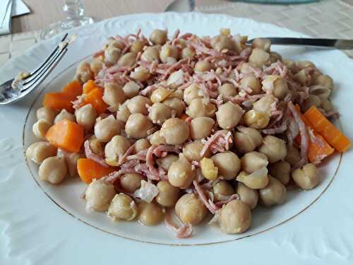 Pois chiches jambon carottes