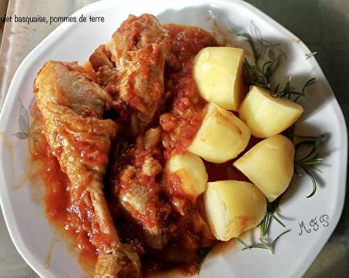 Poulet à la basquaise, pommes de terre