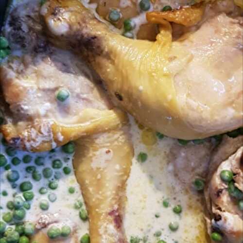 Poulet coco petits pois