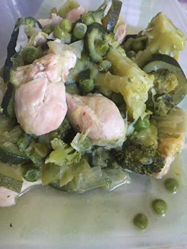 Poulet et ses légumes verts