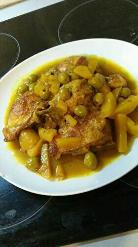 Poulet pommes de terre olive façon tajine