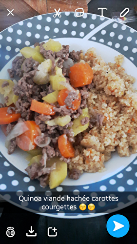 Quinoa viande hachée carottes courgettes